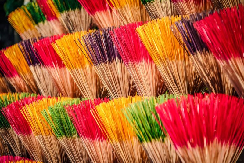 Incense sticks in street market in Vietnam