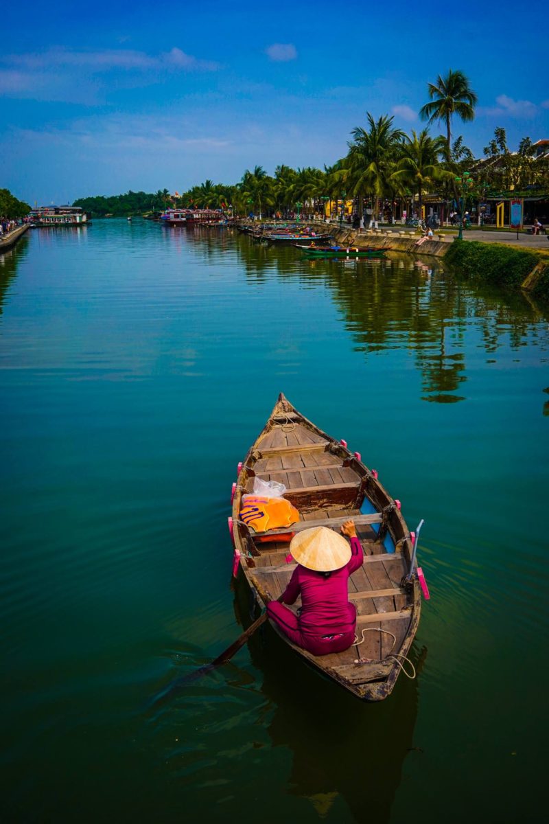 Boat on river in Huey Vietnam